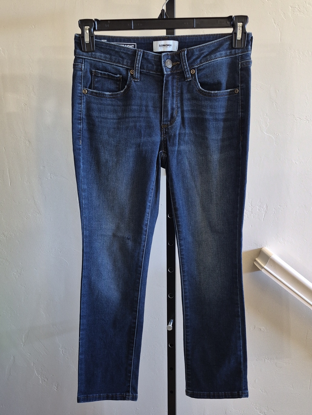 Sonoma Women's Straight Leg Ankle Jeans in Dark Indigo Wash Size 4P